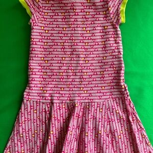 Pink Patterned Dress with Yellow Accents